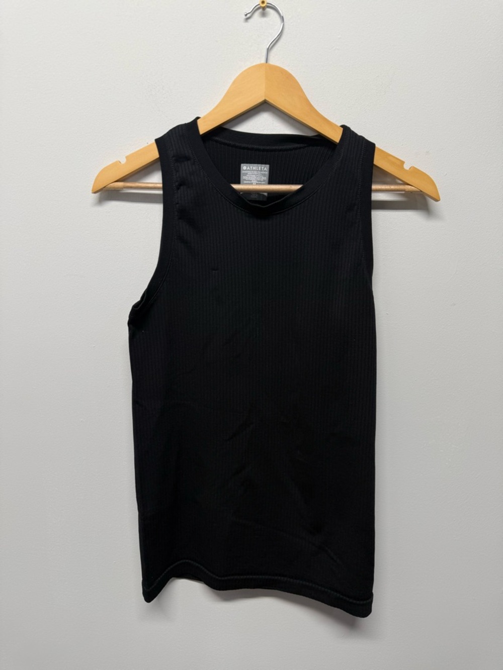 Athleta Black Ribbed Crewneck Tank